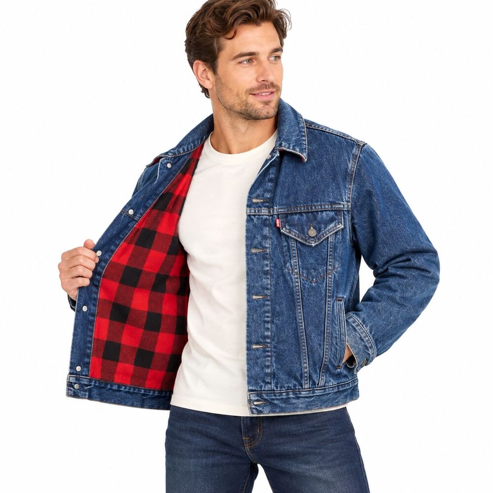 Vintage Levi's 70611-0826 Denim Jacket 42 USA Blanket Lined Trucker Blue